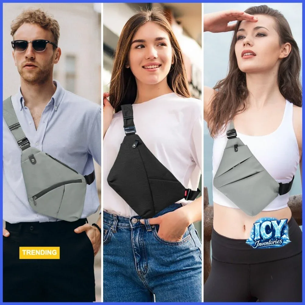 Water-Repellent Nylon Sling Bag Anti-Theft Crossbody Travel Daypack